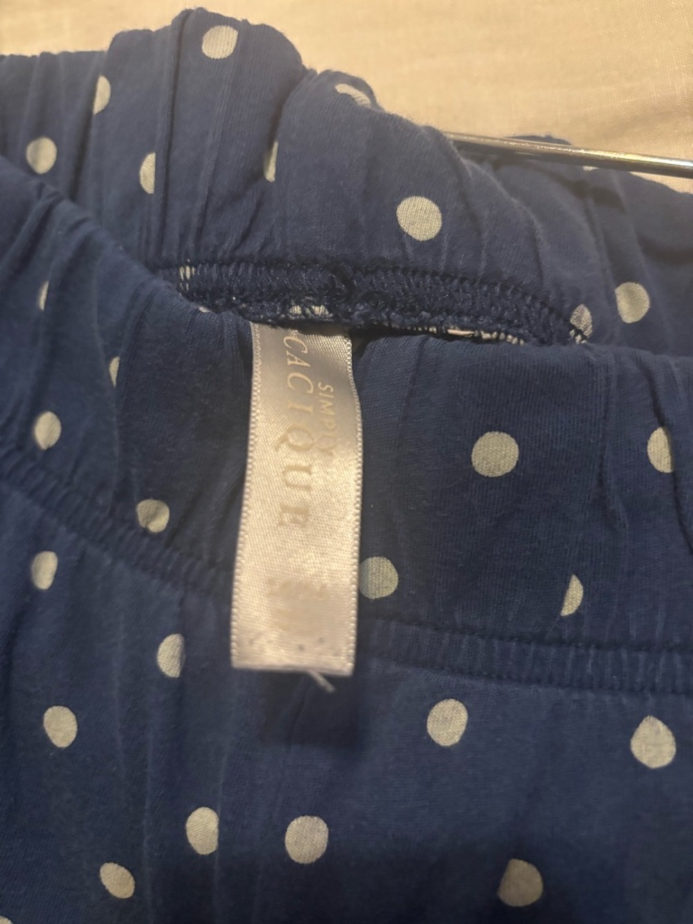 Lane Bryant Cacique 14 16 blue green polka dot pajama 2 piece PJs set